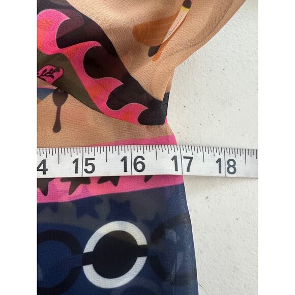 Vilagallo Womens Button Front Long Sleeve Top Size 38 Whimsical Fairy Sheer - Picture 13 of 16